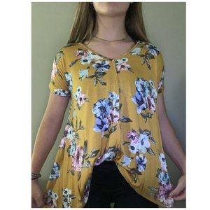 Yellow Flowered Blouse